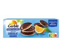 GERBLÉ - Génoise Chocolat Orange - Sans Sucres - Cacao Durable - Sans Huile de Palme - Nutri-Score B - 11 Génoises - 140 g