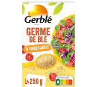 GERBLE Germe de Blé à Saupoudrer, Boîte de 250g, Saveur Céréalière Authentique pour Plats Salés et Sucrés, Riche en Magnésium et Vitamines - Lot de 4