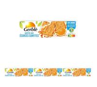 Gerblé Goûters aux Écorces Confites - Saveur agrumes, très pauvres en sel, sans conservateurs, riches en fibres, 4 pochons, 360g (Lot de 4)