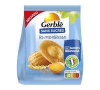 Gerblé La Moelleuse Sans Sucres - Gâteau Moelleux Individuel, Sans Huile de Palme, Format Pratique à Emporter 150g (6 sachets)