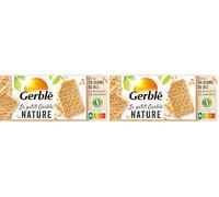 Gerblé Le Petit Gerblé Nature - Biscuits au germe de blé, Nutriscore A, riches en fibres, sans huile de palme, 8 sachets individuels, 200g (Lot de 2)