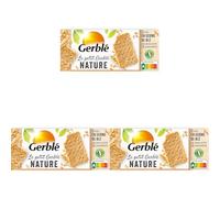Gerblé Le Petit Gerblé Nature - Biscuits au germe de blé, Nutriscore A, riches en fibres, sans huile de palme, 8 sachets individuels, 200g (Lot de 3)