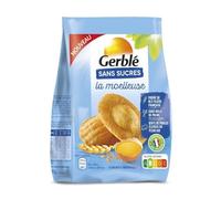 GERBLE Madeleine sans sucres la moelleuse - 6 sachets individuels de 150g - Biscuits moelleux à la farine de blé française, sans huile de palme, fabriqué en France - Lot de 3