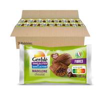 Gerblé Madeleines Chocolat - Sans Gluten & Sans Lactose - Goûter Moelleux au Cœur Fondant, Sans Huile de Palme, 30 Sachets Individuels, 840g