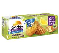 Gerblé Madeleines Citron - Sans Gluten & Sans Lactose - Madeleines Moelleuses au Citron, Sans Huile de Palme, 6 Sachets Individuels, 180 g