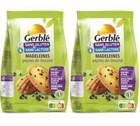 Gerblé Madeleines Pépites Chocolat - Sans Gluten & Sans Lactose - Goûter Moelleux et Pratique, Sans Huile de Palme, 7 Sachets Individuels, 210 g