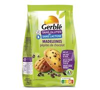 Gerblé Madeleines Pépites Chocolat - Sans Gluten & Sans Lactose - Goûter Moelleux et Pratique, Sans Huile de Palme, 7 Sachets Individuels, 210 g