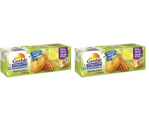 Gerblé Madeleines Saveur Citron, Sans Gluten & Sans Lactose, 6 Madeleines, 180 G, 208182 (Lot de 2)