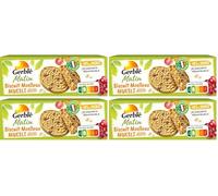 GERBLÉ MATIN - Biscuit Moelleux Muesli saveur Abricot Petit Déjeuner - Riche en Fibres - Sans Huile de Palme - 4 Sachets Individuels - Nutri-Score B - 200 g