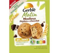 GERBLÉ MATIN - Cake Matin Moelleux saveur Chocolat - Gâteau aux pepites de chocolat - Petit Déjeuner - Réduits en Sucres - 180g
