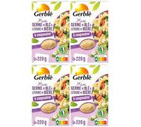 GERBLÉ - Mix Germe de Blé & Levure de Bière à Saupoudrer - Source Naturelle de Sélénium, Protéines et Vitamines E, B1, B2, B9 - Nutri-Score A - 220 g