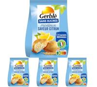GERBLÉ - Moelleux Pépites de Chocolat - Sans Sucres - Cacao Durable - Sans Huile de Palme - Nutri-Score B - 7 Sachets Individuels - 196 g