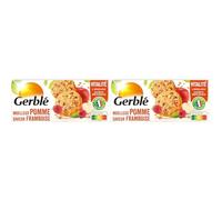GERBLÉ - Moelleux Pomme-Framboise - Réduit en Sucres - Source de Fibres et de Magnésium - Sans Huile de Palme - 6 Sachets Individuels - 138 g