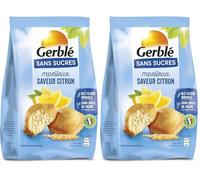 Gerblé Moelleux Saveur Citron Sans Sucres - Gâteaux Moelleux au Citron, Sans Huile de Palme, Format Individuel Pratique 196g (7 sachets) (Lot de 2)