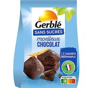 Gerblé Moelleux Tout Chocolat Sans Sucres - Gâteau Individuel Gourmand, Sans Huile de Palme, Idéal pour une Pause Chocolatée 196g (7 sachets)