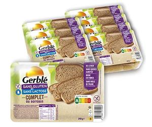 Gerblé Pain complet au Sarrasin Sans Gluten & Sans lactose - Lot de 9 pains Complet (9x240g)