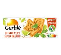 GERBLE Sablés Citron Vert & Basilic - Boîte de 200 g - 20 biscuits en 4 sachets - Fabriqué en France - Saveur gourmande et originale - Lot de 4