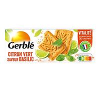 Gerblé Sablés Citron Vert Basilic - Saveur fraîche et originale, allégés en sucres, sans huile de palme, 3 sachets individuels, 140g