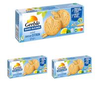 Gerblé Sablés Citron Yuzu Sans Sucres, Sans huile de palme, 12 biscuits, 132 g, 200937