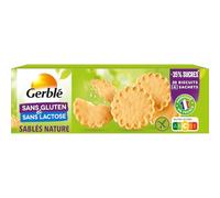 GERBLÉ - Sablés Nature - Sans Gluten & Sans Lactose - Sans Huile de Palme - 20 Sablés - 120 g