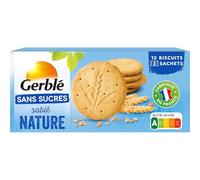 Gerblé Sablés Nature Sans Sucres - Biscuits Simples et Gourmands, Sans Huile de Palme, Format Pratique 132g (12 biscuits)