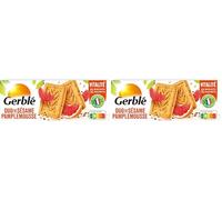 Gerblé Sablés Sésame Pamplemousse - Saveur fruitée et graines toastées, allégés en sucres, sans huile de palme, 20 biscuits, 200g (Lot de 2)