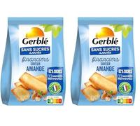 Gerblé Sans Sucres Ajoutés, Financier aux Amandes, Sans Huile de Palme, 7 Sachets Individuels, 175 g, 211198 (Lot de 2)