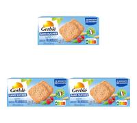 Gerblé Sans Sucres, Sablé Saveur Framboise Rooibos, Sans Huile de Palme, 3 Sachets Individuels, 12 Biscuits, 150 g, 203135 (Lot de 3)