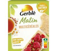 Gerblé Tartines Multicéréales, Sans Sucres Ajoutés et Riche en Fibres, Sans Gluten, 21 tartines, 125g, 221591