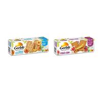 Gerblé Teneur réduite, Biscuits Abricot Pistache, Allégés en sucre, 16 biscuits, 160 g, 216574 & Biscuits Figues et Son, Allegés en sucres, Riches en fibres, 1 boîte de 25 biscuits, 210 g