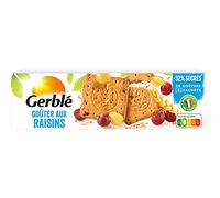 Gerblé Teneur réduite, Goûter aux Raisins, Biscuits allégés en sucre et sans sel, 20 biscuits, 360 g, 178781