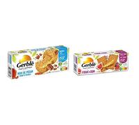 Gerblé Teneur Réduite, Sablé Noix de Pécan et Sirop d'Erable, Sans Huile de Palme, 3 Sachets Individuels, 12 Biscuits, 132 g & Biscuits Figues et Son, Allegés en sucres, 1 boîte de 25 biscuits, 210 g