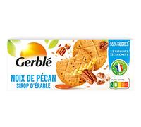 Gerblé Teneur Réduite, Sablé Noix de Pécan et Sirop d'Erable, Sans Huile de Palme, 3 Sachets Individuels, 12 Biscuits, 132 g, 197633