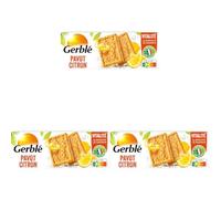 Gerblé Vitalité, Biscuit Pavot Citron, Sans Huile de Palme, 4 Sachets Individuels, 16 Biscuits, 200 g, 193575 (Lot de 3)