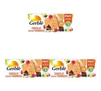 Gerblé Vitalité, Sablé au Chocolat Saveur Framboise, Sans Huile de Palme, 3 Sachets Individuels, 12 Biscuits, 140 g, 206290 (Lot de 3)