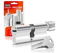 GERCAR Cylindre à bouton 30/30, serrure cylindrique, serrure de porte, avec 5 clés, simple, longueur: 60 mm, A: 30, largeur: 30, lot de 1