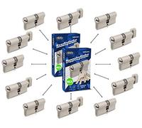 GERCAR Pro 20x cylindre serrure/barillet de porte profilé ou à bouton MIX 60/70/80/90 mm - combinaison libre de cylindres de tailles différentes avec la même clé - avec 100 clés - système OKS