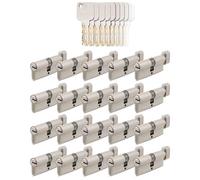 GERCAR Pro 20x Cylindres de serrure à bouton 40/40 ensemble de 20 cylindres de serrure avec bouton, 100 clés incluses - 80 mm serrure de porte serrure à cylindre 20 cylindres - Longueur: 80mm, A:40 B