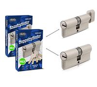GERCAR Pro 2x cylindre serrure/barillet de porte profilé ou à bouton MIX 60/70/80/90 mm - combinaison libre de cylindres de tailles différentes avec la même clé - avec 10 clés - système OKS