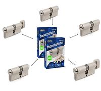 GERCAR Pro 5x cylindre serrure/barillet de porte profilé ou à bouton MIX 60/70/80/90 mm - combinaison libre de cylindres de tailles différentes avec la même clé - avec 25 clés - système OKS