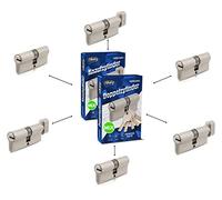 GERCAR Pro 6x cylindre serrure/barillet de porte profilé ou à bouton MIX 60/70/80/90 mm - combinaison libre de cylindres de tailles différentes avec la même clé - avec 30 clés - système OKS