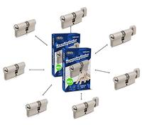 GERCAR Pro 7x cylindre serrure/barillet de porte profilé ou à bouton MIX 60/70/80/90 mm - combinaison libre de cylindres de tailles différentes avec la même clé - avec 35 clés - système OKS