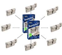 GERCAR Pro 8x cylindre serrure/barillet de porte profilé ou à bouton MIX 60/70/80/90 mm - combinaison libre de cylindres de tailles différentes avec la même clé - avec 40 clés - système OKS