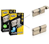 GERCAR Pro+ Cylindre de Serrure Débrayable - 2 cylindres profilés ou à bouton, combinaison libre de cylindres de tailles différentes avec la même clé - avec 10 clés - Configuration personnalisée