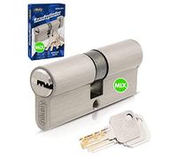 GERCAR Pro Système de fermeture MIX - 1x cylindre serrure/barillet profilé 90 mm - peut être combiné avec des cylindres de différentes tailles - Avec 5 clés - Longueur : 90 mm, A: 45 B : 45