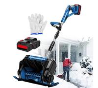 GerCxxly Souffleuse à Neige électrique avec 2 Batteries & Chargeur,avec Tige Télescopique,Distance D'Éjection 8M,3 Directions de Sortie, Déneigeuse sans Fil,pour Jardin Cour Route