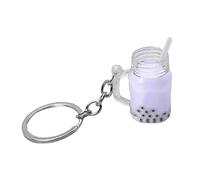 Gereiny LLLucky Mignon Bubble Tea Porte-clés Charms KawaiiCar Sac À Dos Porte-clés Sac Pendentif Couple Cadeau Mini Tasse Pendentifs avec Anneaux Porte-clés