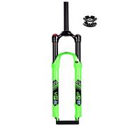 Gerenecic Fourche à air VTT 26/27,5/29 Pouces, Fourche Suspendue pour VTT, débattement de 120 mm, Frein à Disque Droit 1-1/8, Verrouillage Manuel QR Avant 9 mm (Couleur : Vert, Taille 27,5'