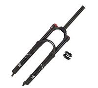 Gerenecic Fourche VTT 26/27,5/29 Pouces, Fourche Suspendue pour VTT, débattement 120 mm, Tube Droit 28,6 mm, Verrouillage Manuel, Frein à Disque Avant 9 mm, QR (Couleur : Noir, Taille 27,5)