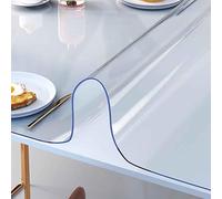 Gerenecic Nappe de Protection Transparente, Tapis de Protection de Table Transparent de 2 mm d'épaisseur pour Table de Salle à Manger, Nappe en Plastique 70 x 180 cm/80 x 200 cm/90 x 160 cm,